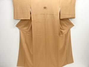 のり散らし模様織出し一つ紋色無地着物